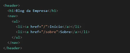 exemplo de HTML Semantico