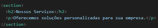 Tags de Navegação e Seção